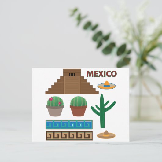 mexikanische Pyramide Postkarte (Stehend Vorderseite)