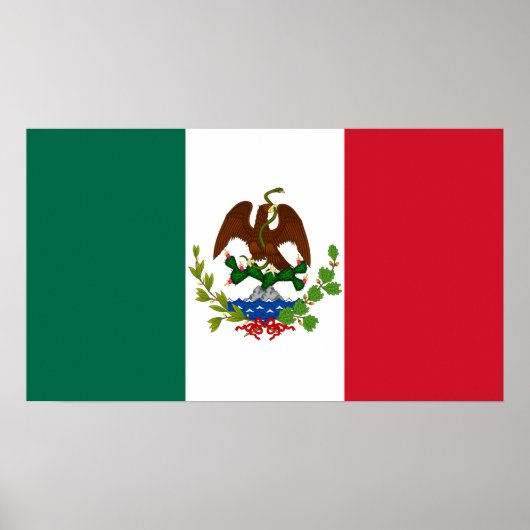Mexikanische Republik Flag 1835, Mexicanos Latino Poster (Vorne)