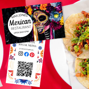 Mexikanische Restaurant-Tag-der-Toten-Geschäftskar Visitenkarte
