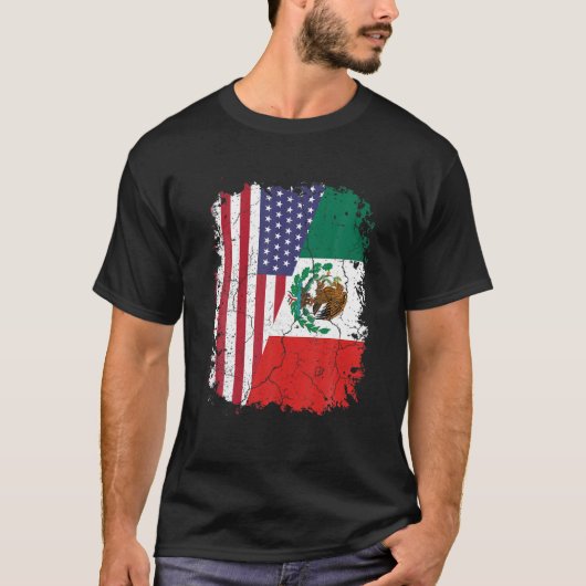 MEXIKANISCHE ROOTS | Halbamerikanische Flagge | ME T-Shirt (Vorderseite)