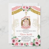 Mexikanische Rosa-Charra-Taufe & Dritter Geburtsta Einladung (Vorderseite)