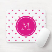 Mexikanische rosa Glitzer-Herzen mit Monogramm Mousepad (Mit Mouse)