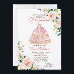 Mexikanische Rose der Flora  Einladung<br><div class="desc">Rose der Flora Goldene Prinzessin Quinceanera EinladungMis Quince Anos,  15. Geburtstag, </div>