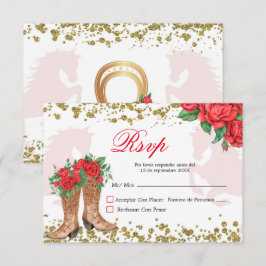 Mexikanische Rote Rosen Mis Quince RSVP Card Karte