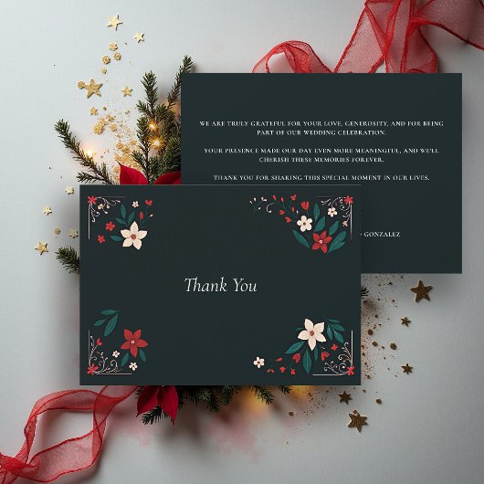 Mexikanische rustikale elegante Weihnachtsrote Hoc Dankeskarte