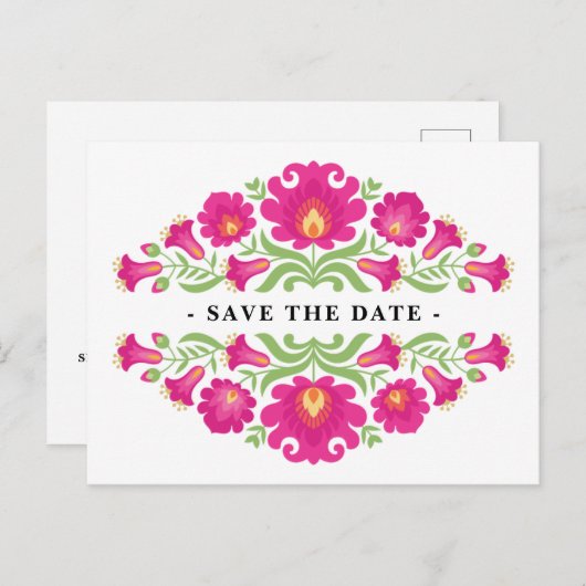 Mexikanische Save the Date-Postkarte Postkarte (Vorne/Hinten)