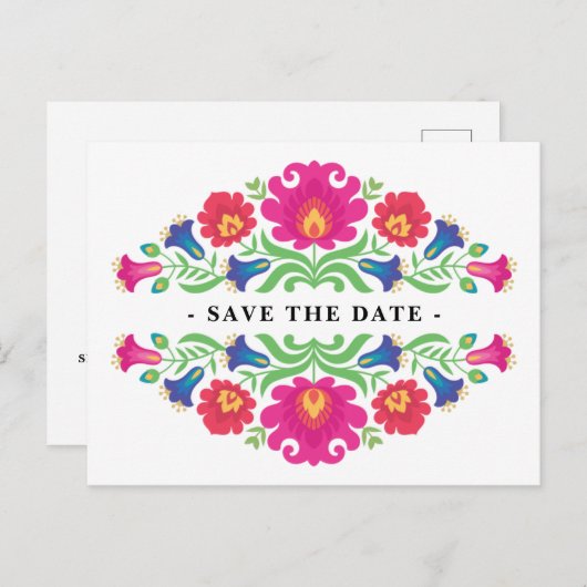 Mexikanische Save the Date-Postkarte Postkarte (Vorne/Hinten)