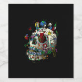 mexikanische Schädellotterie Weinetikett (Einzelnes Label)