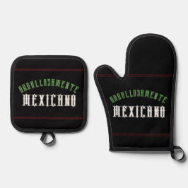 Mexikanische Schürze für Männer – Mexikanische Gri Ofenhandschuh & Topflappen-Set