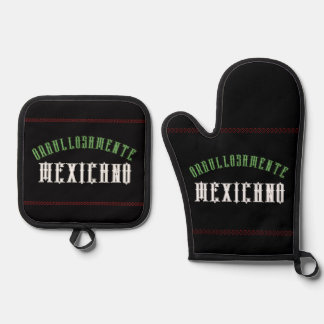 Mexikanische Schürze für Männer – Mexikanische Gri Ofenhandschuh & Topflappen-Set