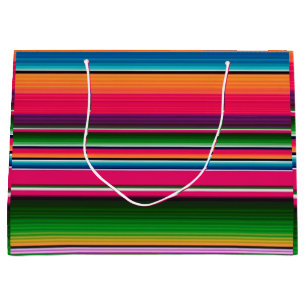 Mexikanische Serape-Deckenstreifen Mexiko Farbige Große Geschenktüte