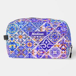 mexikanische sizilianische lila-blaue Fliesen Waschbeutel