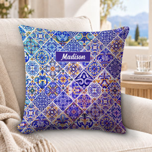 Mexikanische sizilianische mediterrane violette bl kissen
