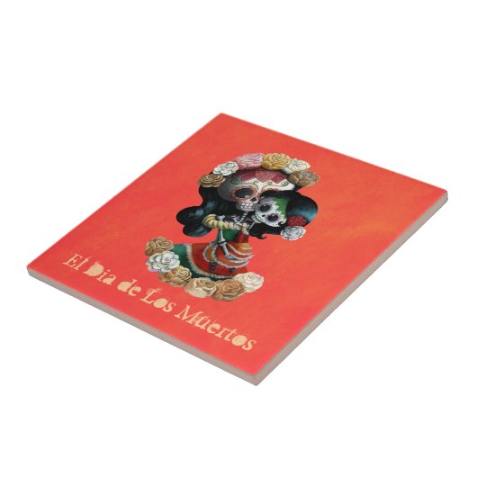 Mexikanische Skeleton Motherly Liebe Fliese (Seite)