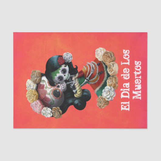 Mexikanische Skeleton Motherly Liebe Seidenpapier (Vorderseite)