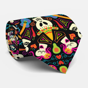 Mexikanische Skelette feiern den Tag der Toten Krawatte