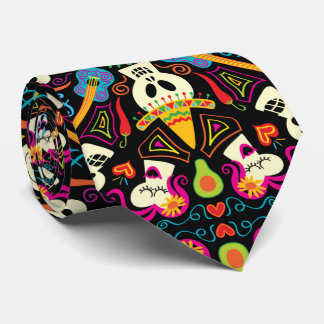 Mexikanische Skelette feiern den Tag der Toten Krawatte