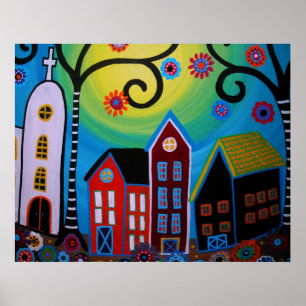 MEXIKANISCHE STADTmalerei Poster