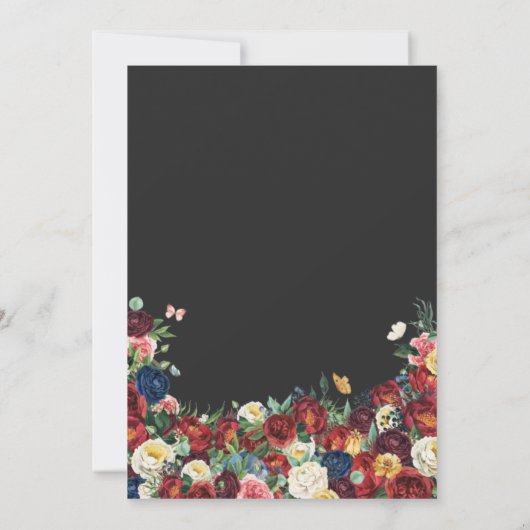 mexikanische Stickerei Butterfly Blumenkohl Quince Einladung (Rückseite)