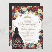 mexikanische Stickerei Butterfly Floral Quinceaner Einladung (Vorne/Hinten)