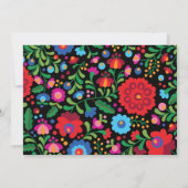 mexikanische Stickerei - farbenfrohe Hochzeitseinl Einladung (Rückseite)