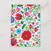 mexikanische Stickerei farbenfrohe Unterkünfte Begleitkarte (Rückseite)