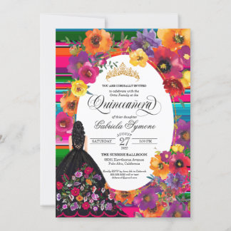 mexikanische Stickerei Huipil Blumenkleid Quincean Einladung