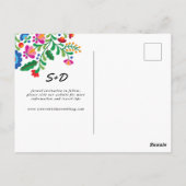 mexikanische Stickerei Save the Date Postkarte (Rückseite)