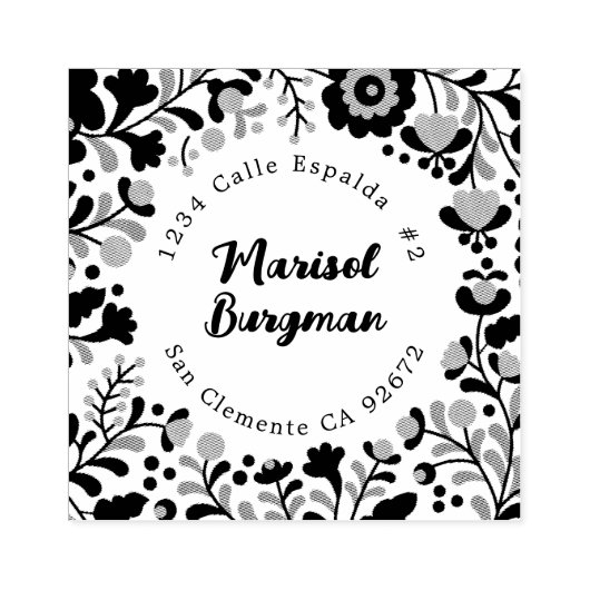 mexikanische Stickereiadresse Gummistempel (Prägung)