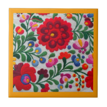 Mexikanische Stickereien Blume Küche Gelbe Trivet