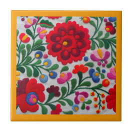Mexikanische Stickereien Blume Küche Gelbe Trivet Fliese