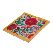 Mexikanische Stickereien Blume Küche Gelbe Trivet Fliese (Seite)