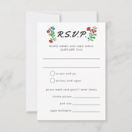 mexikanische Stickereizeit RSVP Karte