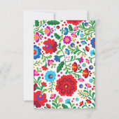 mexikanische Stickereizeit RSVP Karte (Rückseite)