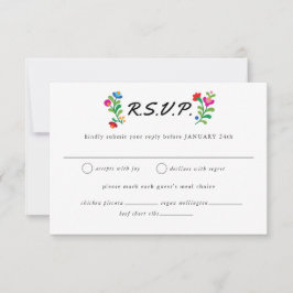 mexikanische Stickereizeit RSVP Karte