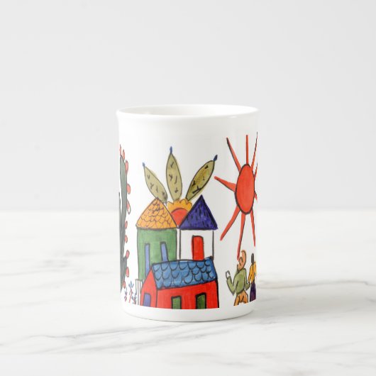 Mexikanische Szenen-Kaffeetasse Porzellantasse (Vorderseite)