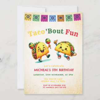 Mexikanische Taco 'bout Party Geburtstag Einladung