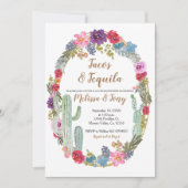 Mexikanische Tacos und Tequila Cactus Couples Dusc Einladung (Vorderseite)