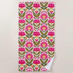Mexikanische Talavera-Blumen Fuchsienrosa Botanisc Strandtuch