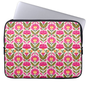 Mexikanische Talavera-Blumen Retro Rosa Botanisch Laptopschutzhülle