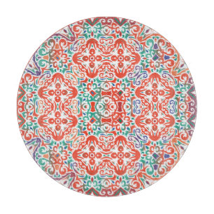 Mexikanische Talavera: Ethnische Kachel-Collage. Schneidebrett