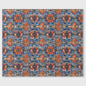 Mexikanische Talavera Fliesen Töpferei Orange Blau Geschenkpapier (Flach)