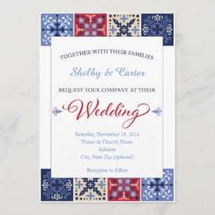 Mexikanische Talavera Tile Hochzeit Einladung