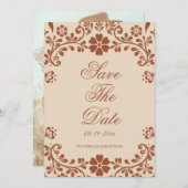 Mexikanische Terracotta-Beige-Hochzeit Save The Date (Vorne/Hinten)