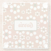 mexikanische Terrakotta-Blume Glasuntersetzer (Rückseite)