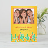 Mexikanische Thema-Foto-Einladung Einladung (Stehend Vorderseite)