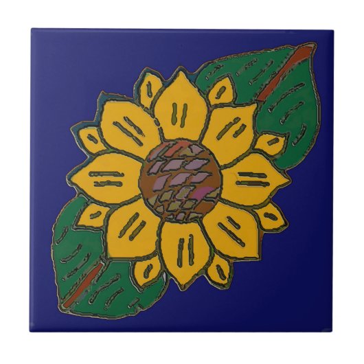 mexikanische Tile, Sonnenblume Fliese (Vorderseite)