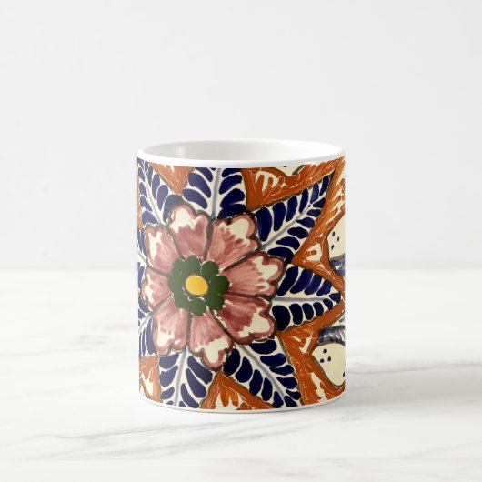 Mexikanische Töpferei Talavera Südwest Brown Blue Kaffeetasse (Mittel)