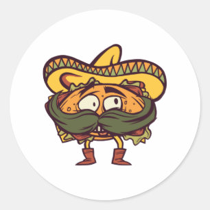 mexikanische Torta Runder Aufkleber