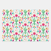 Mexikanische traditionelle Blumen-Volks-Kunst Hell Geschenkpapier Set (Vorderseite 3)